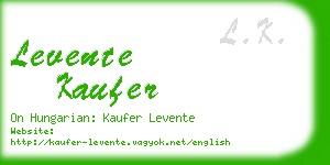 levente kaufer business card